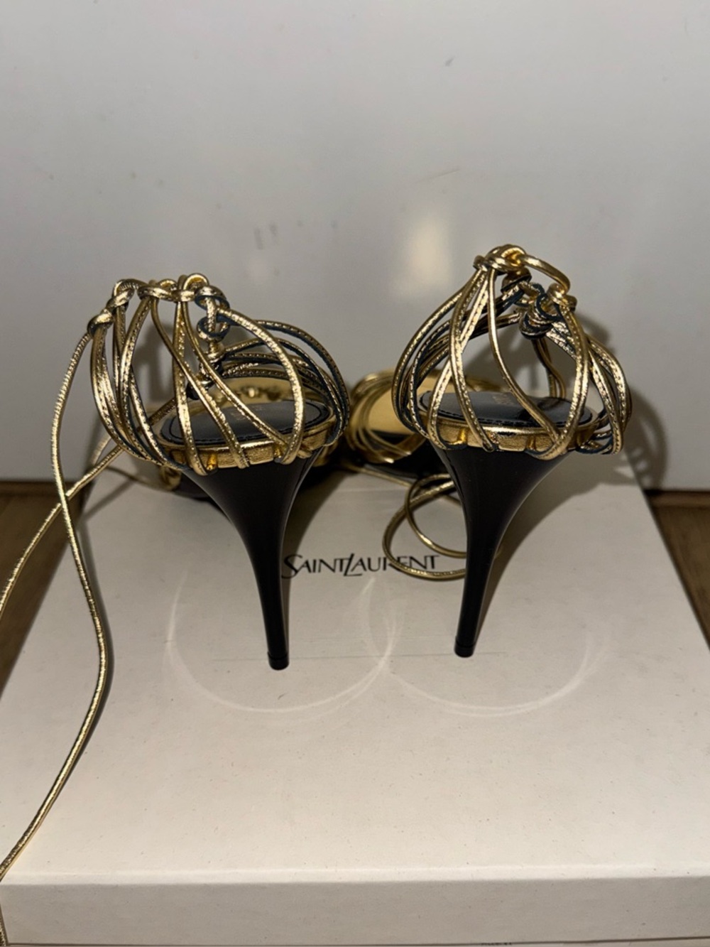 Saint Laurent Babylone Sandals in Metallic Leather 41 - Picture 6 of 8